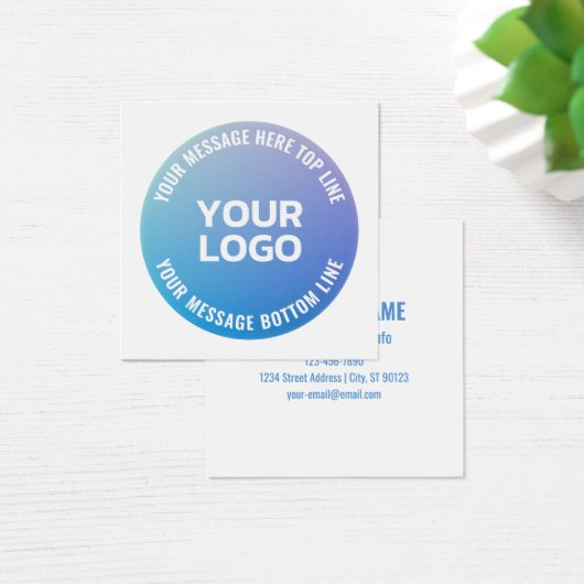 Votre logo | Ombre bleue à violet et texte circula (Bureau)