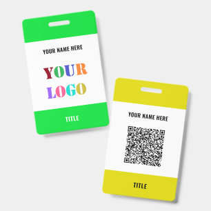 Votre logo ou photo et code QR Nom Badge d'entrepr
