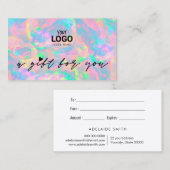 votre logo pastel opal texture certificat cadeau (Devant / Derrière)