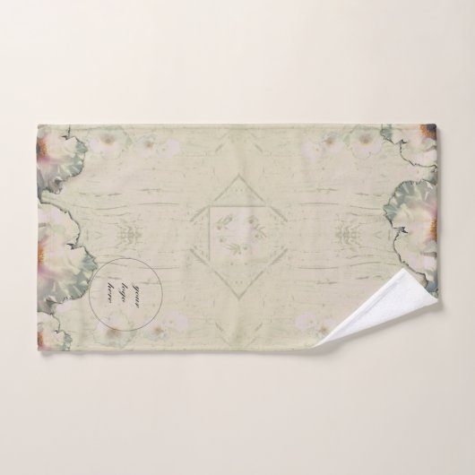 Votre logo Rustic Charm Tree Peony (Serviette à main)