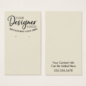 Votre logo simple Présentoir pour boucles d'oreill (Devant & derrière)
