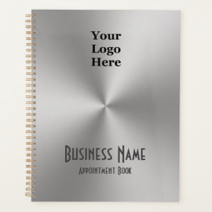 Votre logo Son Silver Metal Look carnet de rendez-