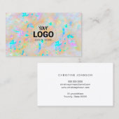 votre logo sur blanc opal texture carte de visite (Devant / Derrière)