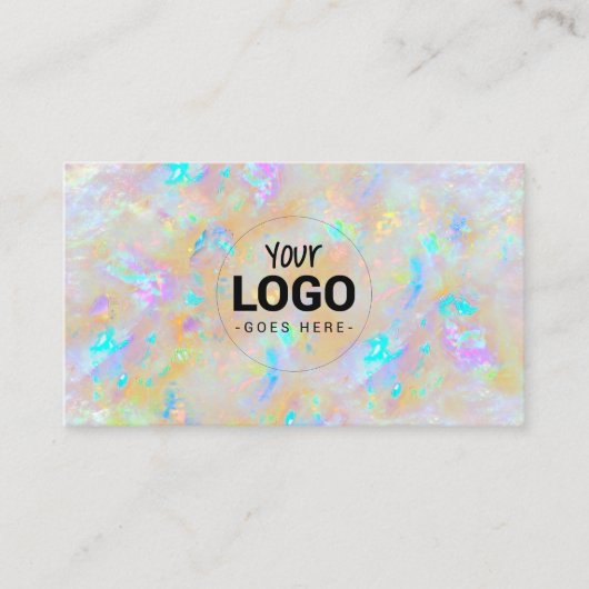 votre logo sur blanc opal texture carte de visite (Devant)