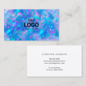 votre logo sur bleu opal texture carte de visite (Devant / Derrière)