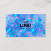 votre logo sur bleu opal texture carte de visite (Devant)