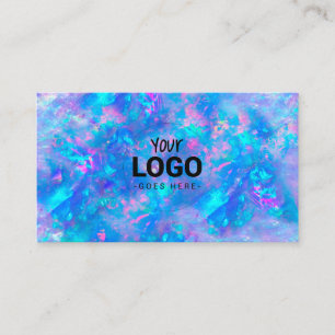 votre logo sur bleu opal texture carte de visite