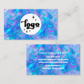 votre logo sur bleu opal texture carte de visite (Devant / Derrière)