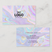 votre logo sur le carte de visite en marbre fluide (Devant / Derrière)