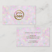 votre logo sur pastel opal minéral carte de visite (Devant / Derrière)