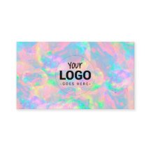 votre logo sur pastel opal texture carte de visite