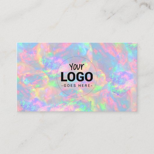 votre logo sur pastel opal texture carte de visite (Devant)