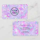 votre logo sur violet opal photo carte de visite (Devant / Derrière)