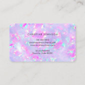 votre logo sur violet opal photo carte de visite (Dos)