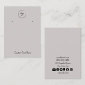 Votre logo Taupe Boucles d'oreilles simples Cartes (Devant / Derrière)