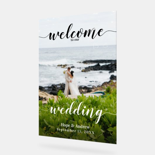 Votre Mariage photo carte de siège et Affiche de b (Angle)