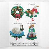 Votre message 12 Jours de Noël Tri-Fold Fêtes (Intérieur au milieu)