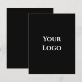 Votre modèle de logo carte de design simple noir (Devant / Derrière)