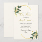 Votre Modèle d'invitation Baby shower Gold Design (Devant / Derrière)