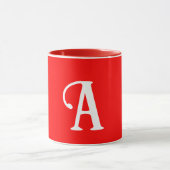 Votre monogramme audacieux en Mug rouge vif (Centre)