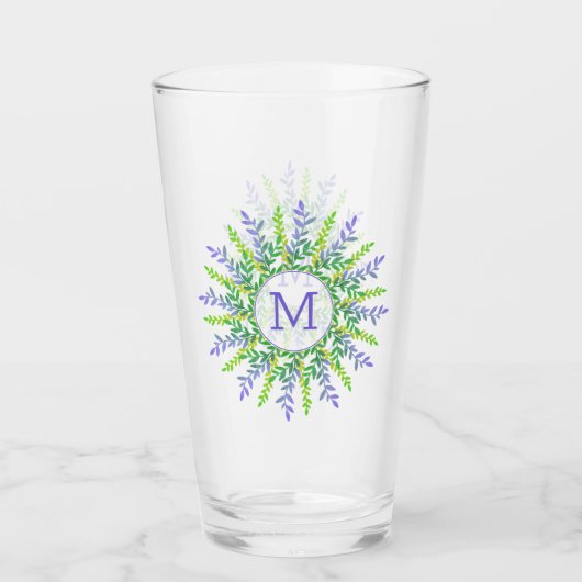 Votre Monogramme dans le verre à pinte à cadre feu (Devant)