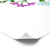 Votre Monogramme dans un cadre de fleurs poster pe (Coin)