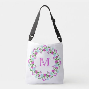 Votre Monogramme dans un cadre de fleurs sacs pers