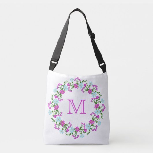 Votre Monogramme dans un cadre de fleurs sacs pers (Devant)