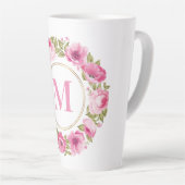 VOTRE Monogramme en Flower Cadre latte mug (Angle droit)