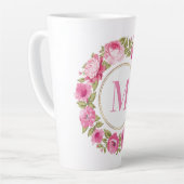 VOTRE Monogramme en Flower Cadre latte mug (Angle gauche)