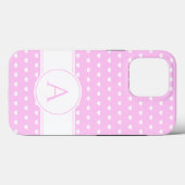 Votre Monogramme Joli Pastel Rose Et Blanc Coque (Verso (horizontal))