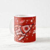 votre nom (8 lettres) espace rouge enfants mug (Devant gauche)