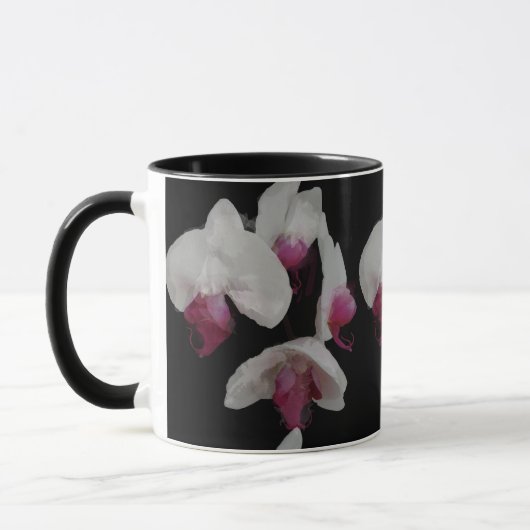 Votre nom Aquarelle Orchidées Mug (Gauche)