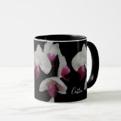 Votre nom Aquarelle Orchidées Mug (Devant droit)