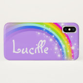 Votre nom arc-en-ciel violet coque iphone (Dos (Horizontal))