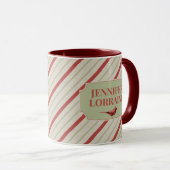 Votre nom Cardinal et Noël tripes Mug (Devant droit)