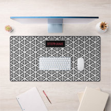 Votre nom Crisp Triangle noir et blanc Motif