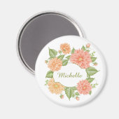 Votre nom dans un cadre de fleurs magnets (Recto/Verso)