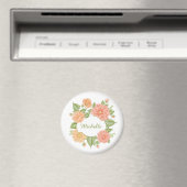 Votre nom dans un cadre de fleurs magnets (In Situ (Lave-vaisselle))