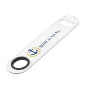 Votre nom de bateau Ancre Gold Style Laurel Blanc (Devant angulaire)