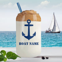 Votre nom de bateau Ancre marine bleu marine