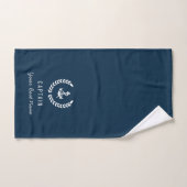 Votre nom de bateau Nautical Navy Blue Ancre Capit (Serviette à main)