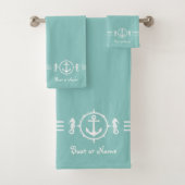 Votre nom de bateau Seahorse Ancre Serviette de ba (En situation)