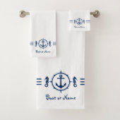 Votre nom de bateau Seahorse Ancre Serviette de ba (En situation)