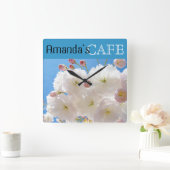 Votre nom de CAFE horloges murales Fleurs de print (Maison)
