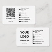 Votre nom de code QR Logo Adresse Carte de visite (Devant / Derrière)