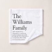 Votre nom de famille Définition Fun Noir et Blanc (Gant de toilette)