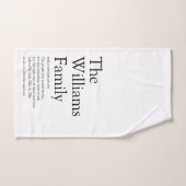 Votre nom de famille Définition Fun Noir et Blanc (Serviette à main)