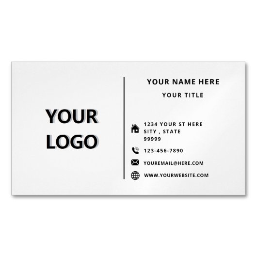 Votre nom de logo Info Carte de visite Magnet Modè (devant)