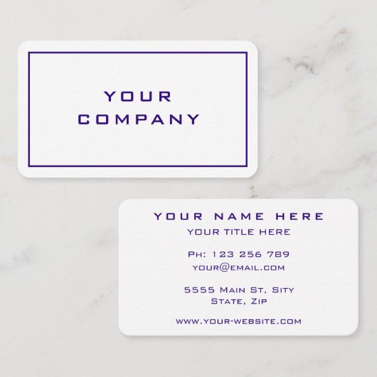 Votre nom d'entreprise Info Carte de visite profes (Devant / Derrière)